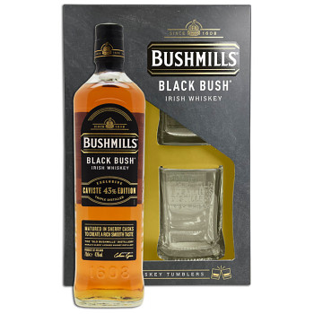 BUSHMILLS BLACK BUSH + SKLO  43% 0,7l